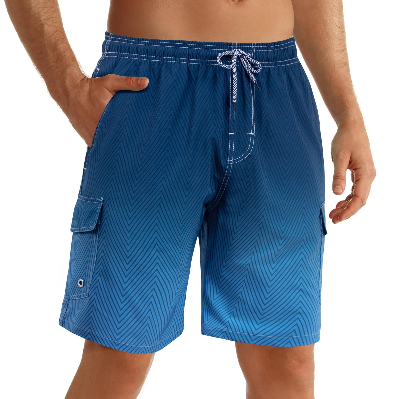 Swim Shorts Men Quick Dry Men's Swim Trunks Board Shorts Performance Surfing Shorts Beach Shorts with Mesh Liner and Pockets