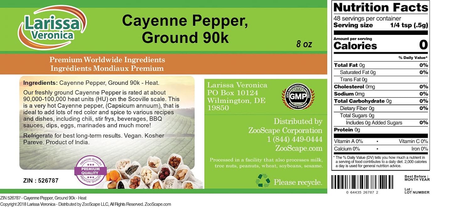 Cayenne Pepper, Ground 90k - Heat (8 oz, ZIN: 526787) - 2 Pack