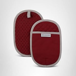 KitchenAid Asteroid Pot Holder 2-Pack Set, Smoked Paprika Red, 6.5"x10"