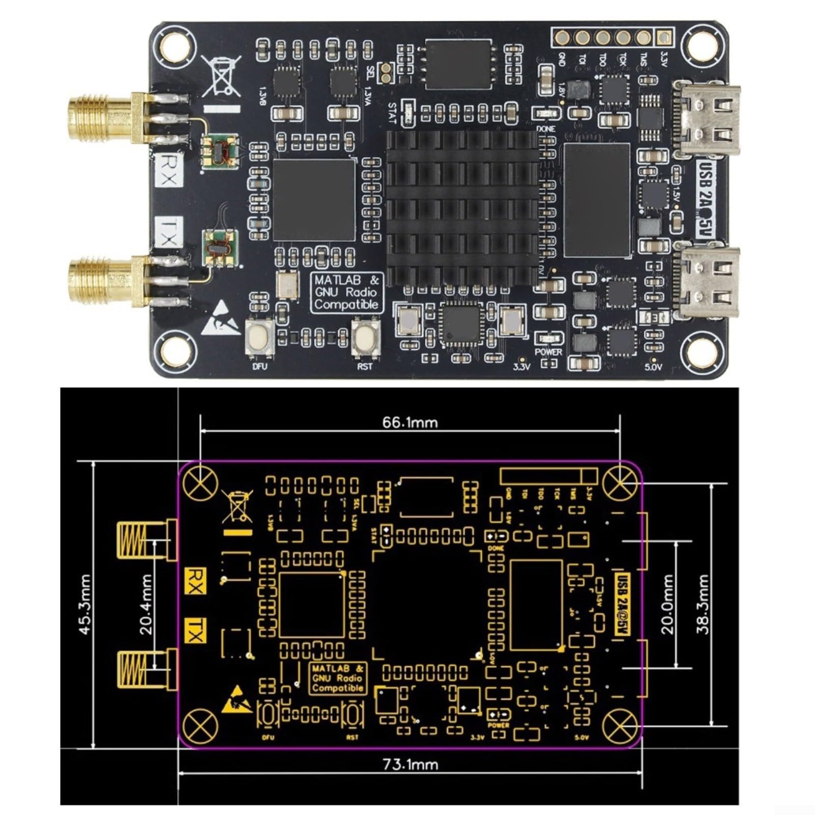 Placa de desarrollo de radio definida por software ZYNQ7010 AD9363, rango de frecuencia de 10 MHz-6 GHz, XC7Z010 FPGA, 512 MB DDR3, USB 3.0, para radioaficionados, ingenieros y estudiantes, carcasa de