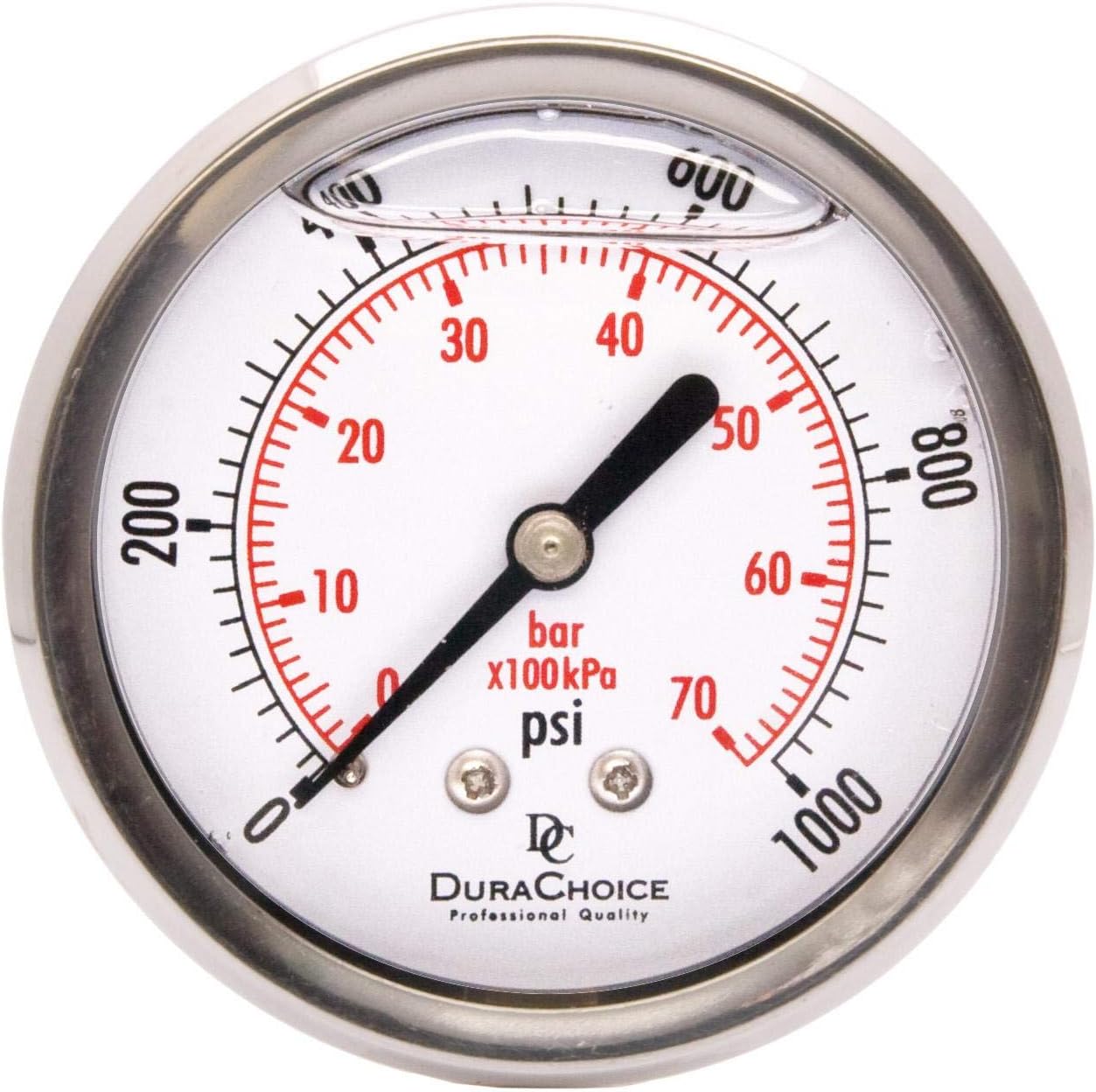 DuraChoice 21/2" Liquid Filled Pressure Gauges Stainless