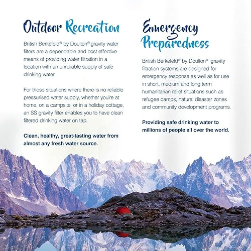 Miniatura 6 de Doulton W9361122 Sistema de filtro de agua por gravedad de acero inoxidable con 4 filtros estupendos esterasílicos de vela