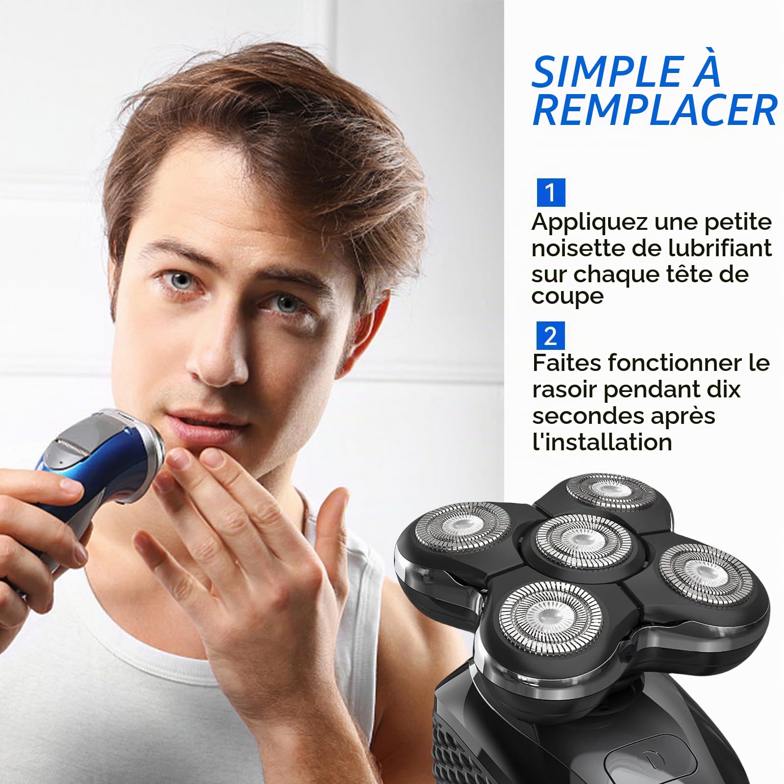 2 pièces de têtes de Remplacement pour Les tondeuses à crâne Remington XR7000, XR1500, XR1501, Rasage précis pour Hommes, Rasoir crâne Hommes