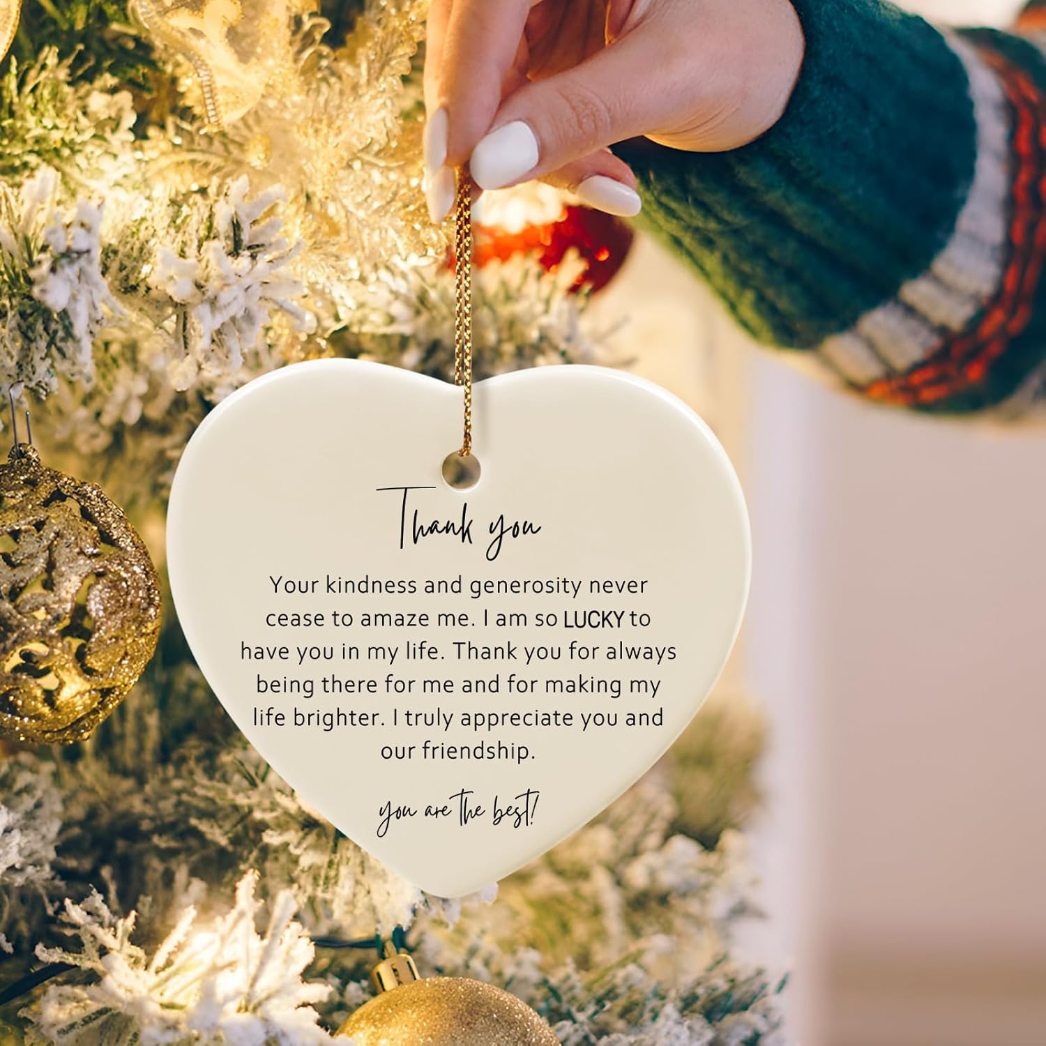 Thank You Keepsake for Friend - Heart Christmas Ornament - Say Thanks - Friend Appreciation Gift - Image 6