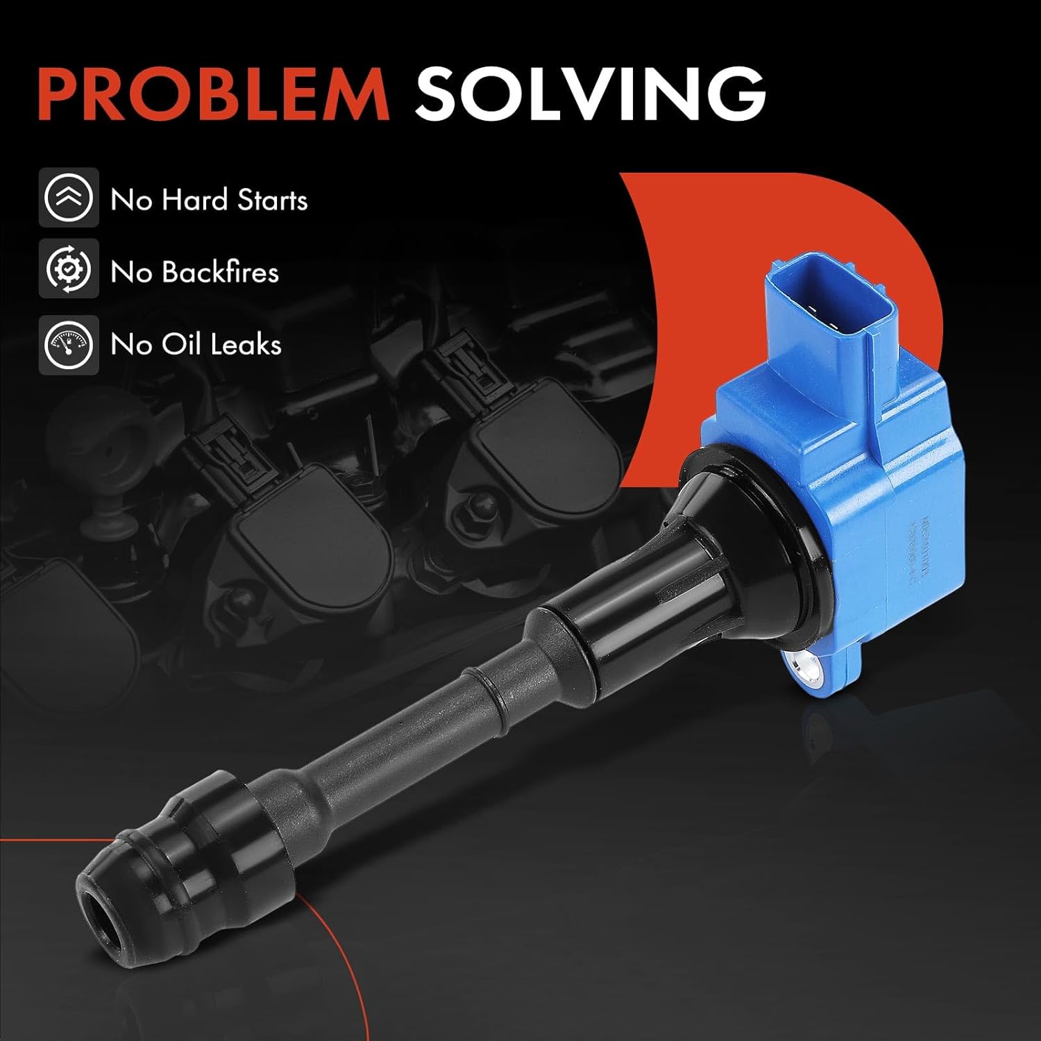 A-Premium (Blue) Engine Ignition Coil Pack Compatible with Nissan Altima 2002-2006 2.5L, Sentra 2002-2006 2.5L, X-Trail 2005-2006, 4-PC Set, Replace# 224338H315, 224488H300