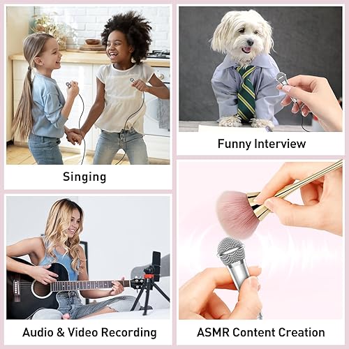 Miniatura 3 de 2 mini micrófonos para iPhone iPad pequeño ASMR pequeño micrófono para grabación de video de voz, canto, vlogging, YouTube, dos micrófonos plateado