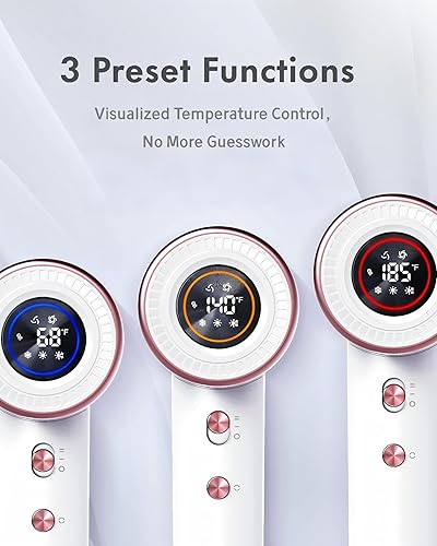 Miniatura 3 de Rudd Secador de pelo con difusor, secador de pelo de alta velocidad con pantalla, secador de secado rápido con motor sin escobillas de 160000 RPM,