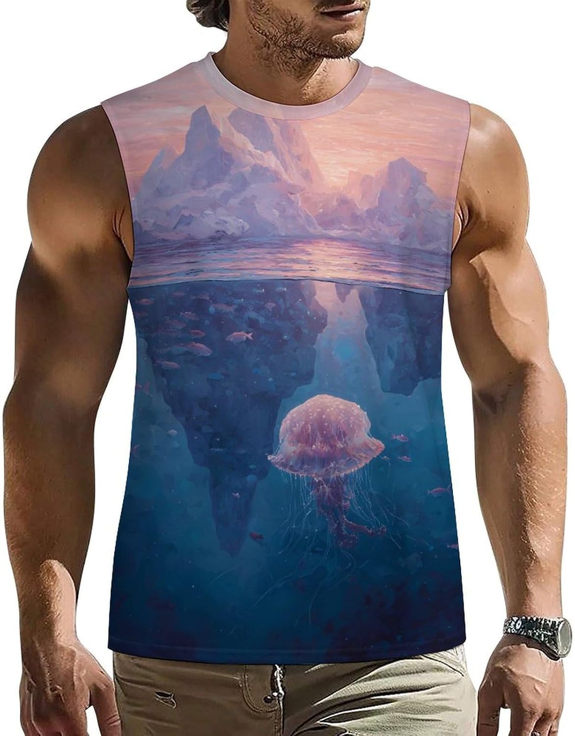 Jellyfish in Arctic Waters Men's Sleeveless Shirt Small