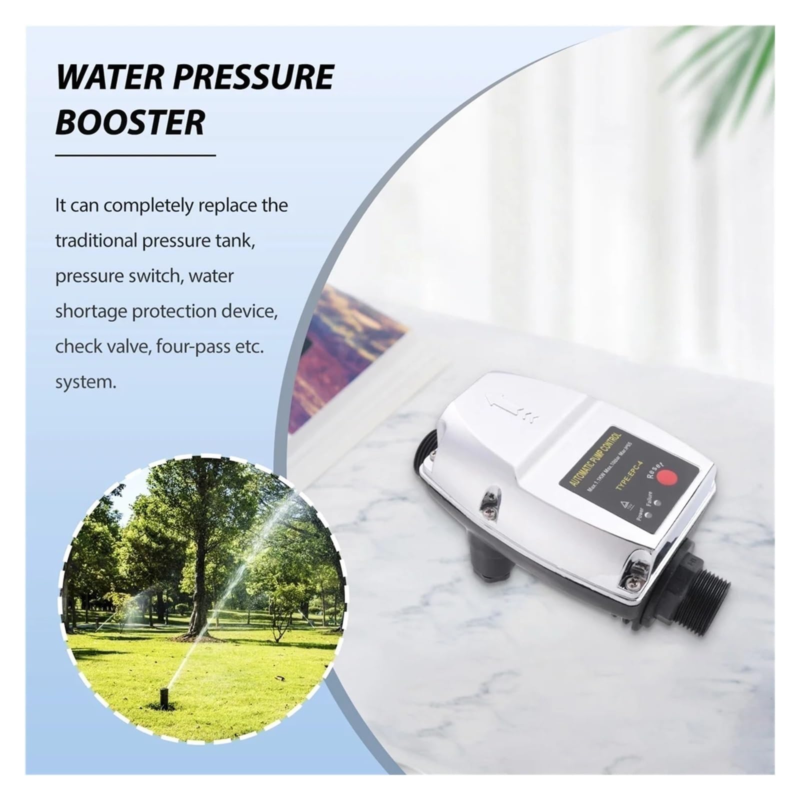 Controlador De Arranque Del Amplificador Presión Agua Tubería Ajustable 1 Pulgada Control Automático La Bomba Interruptor Encendido Y Apagado Flujo Másico Respuesta RáPida