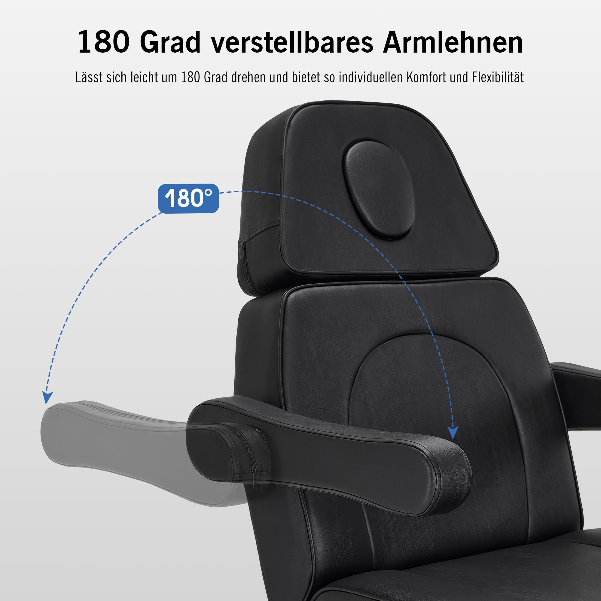 Kosmetikliege Elektrisch, Massageliege Klappbar, Tattoo Liege mit 3 Motoren, Massageliege Elektrisch für SPA Salon 2782 (Schwarz)