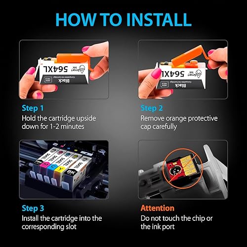 Miniatura 7 de Smart Ink Cartucho de tinta de repuesto compatible para HP 564 XL 564XL 564XL High Yield 10 Combo Pack (2 negros, 2PBK y 2 CMY) para Photosmart 6525