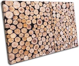 Bold Bloc Design - Teak Wood Log Bark Tree Nature Abstract 135x90cm Single Canvas Art Print Box Framed Picture Wall Hanging - Hand Made in The UK - Framed and Ready to Hang 13-4655(00B)-SG32-LO-F