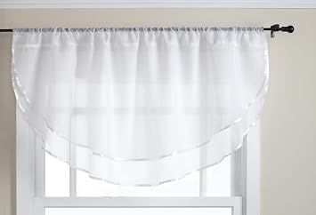 Stylemaster Elegance Sheer Voile Ascot Valance, 60" x 24", White