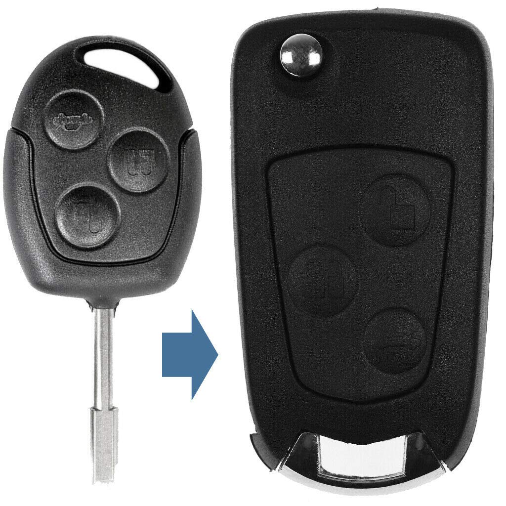 Chiave a scatto UMBAU con telecomando FO21 Tibbe 3 tasti vergine per Ford