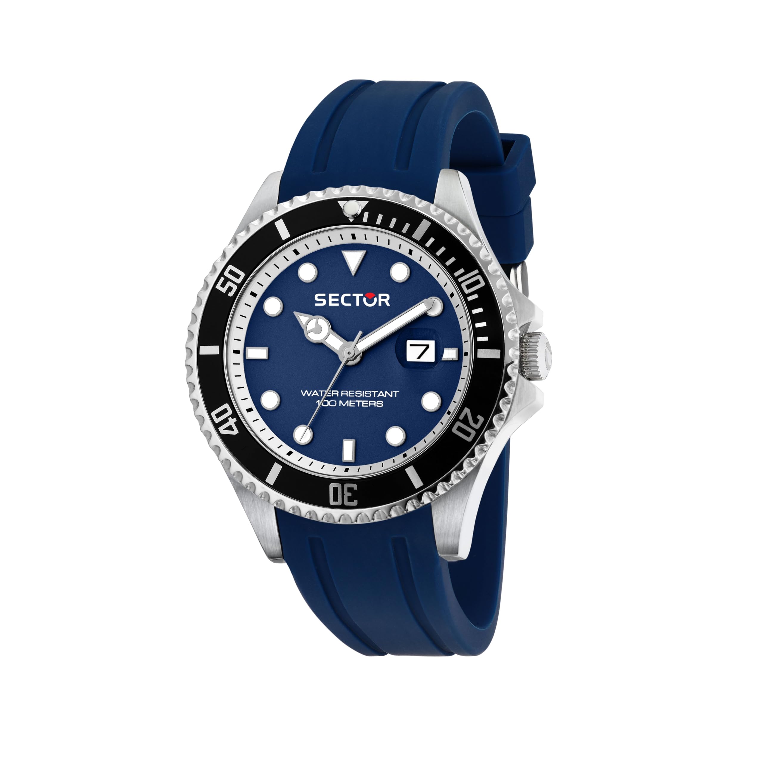 Sector No Limits Orologio Uomo, Tempo, Data, Analogico, 43 mm, Collezione 230, Cinturino in Silicone
