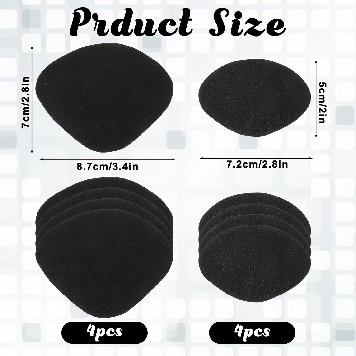 8 PCS Shoe Heel Repair Patch, Self-Adhesive Shoe Patches for Holes, Inside Heel Repair Pads for Shoes, Quick Fix for Heel Wear and Toe Damage Sneakers Mesh Shoes Leather Shoes High Heels(2 Sizes)