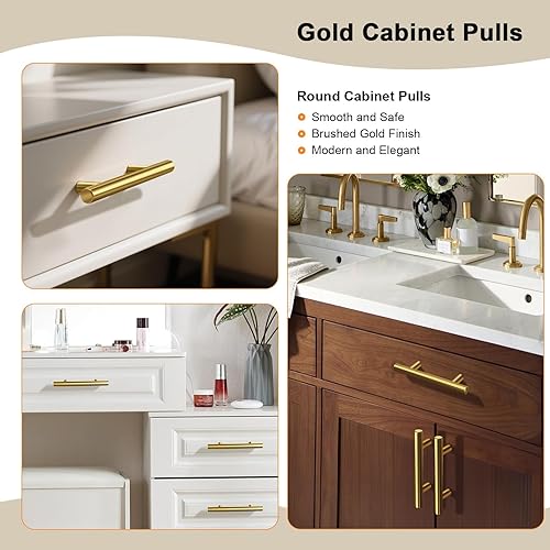 Miniatura 10 de Gobrico - Tirador de níquel satinado para muebles, cajones, armarios, aparadores, vestidores, 10 unidades