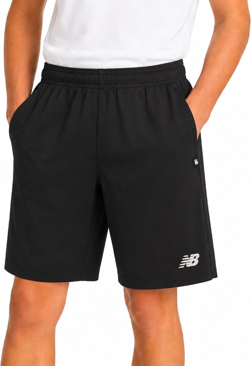 Pantalones cortos tejidos para niño, baloncesto, fútbol, carrera, gimnasio, ajuste para niños | Cintura flexible, bolsillos seguros, fácil de poner, se adapta de 8 a 20 años