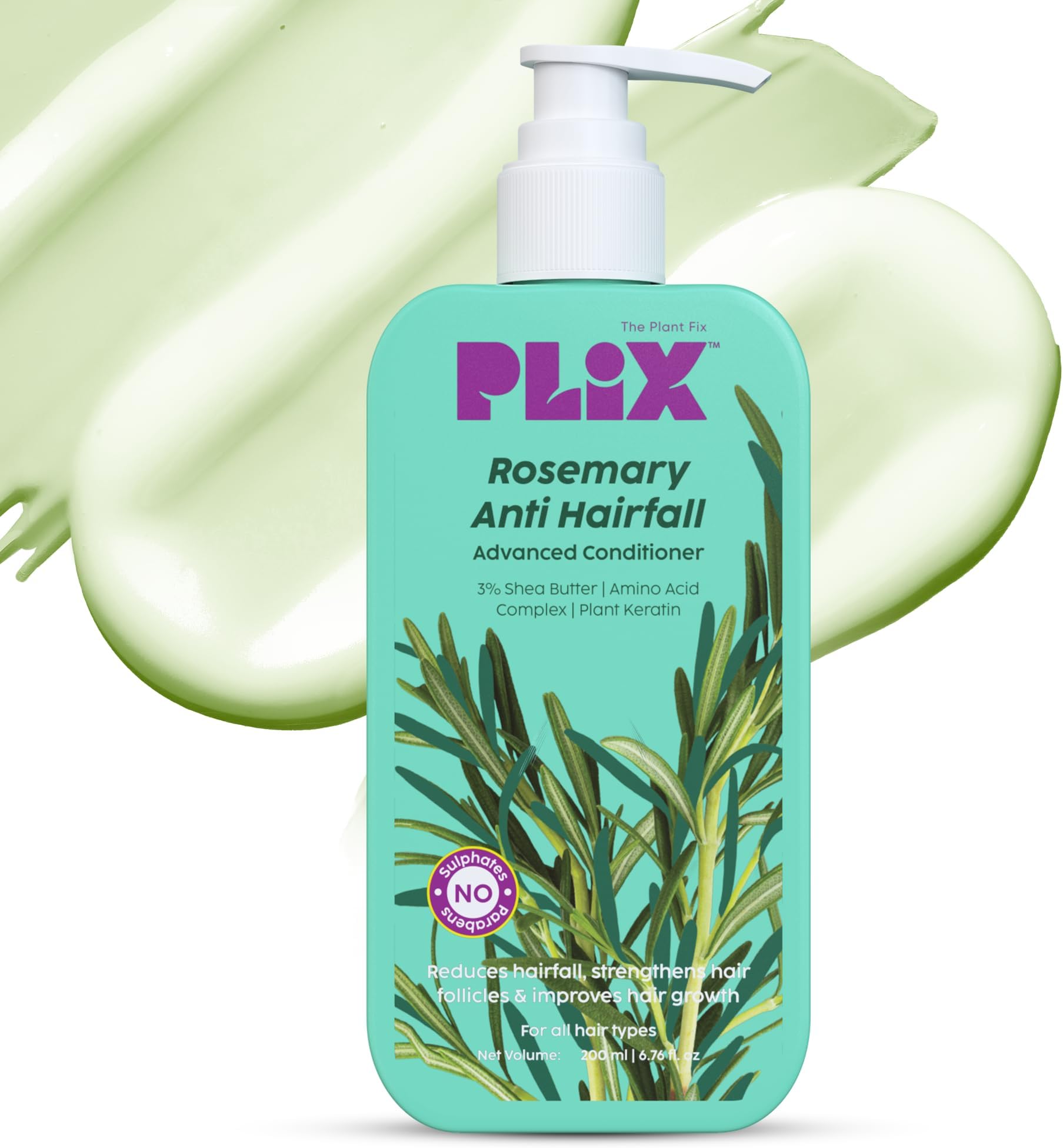 PLIX - THE PLANT FIXRosemary Hair Conditioner with Advanced Anti Hairfall Formula | Reduces Hair Loss, Breakage for All Hair Types | Sulphate & Paraben Free, 200ml