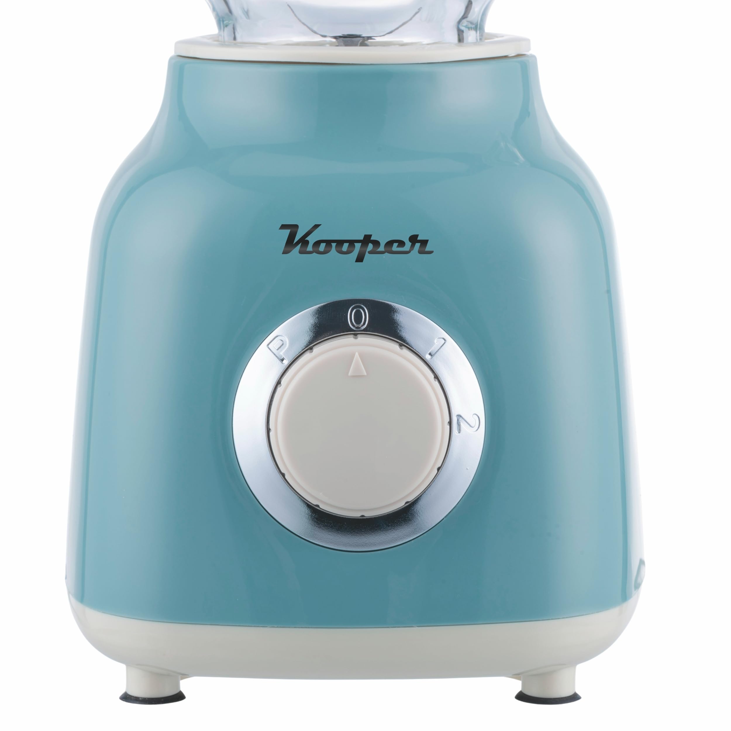 Frullatore elettrico azzurro e avorio, brocca graduata in vetro 1,5 L, lame in acciaio inox, 2 velocità 500 W, Kooper