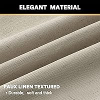 Vista 4 de PrinceDeco Cortinas de lino 100% opacas para dormitorio/sala de estar, reducen el ruido, cortinas de ventana con bloqueo de luz, cortinas