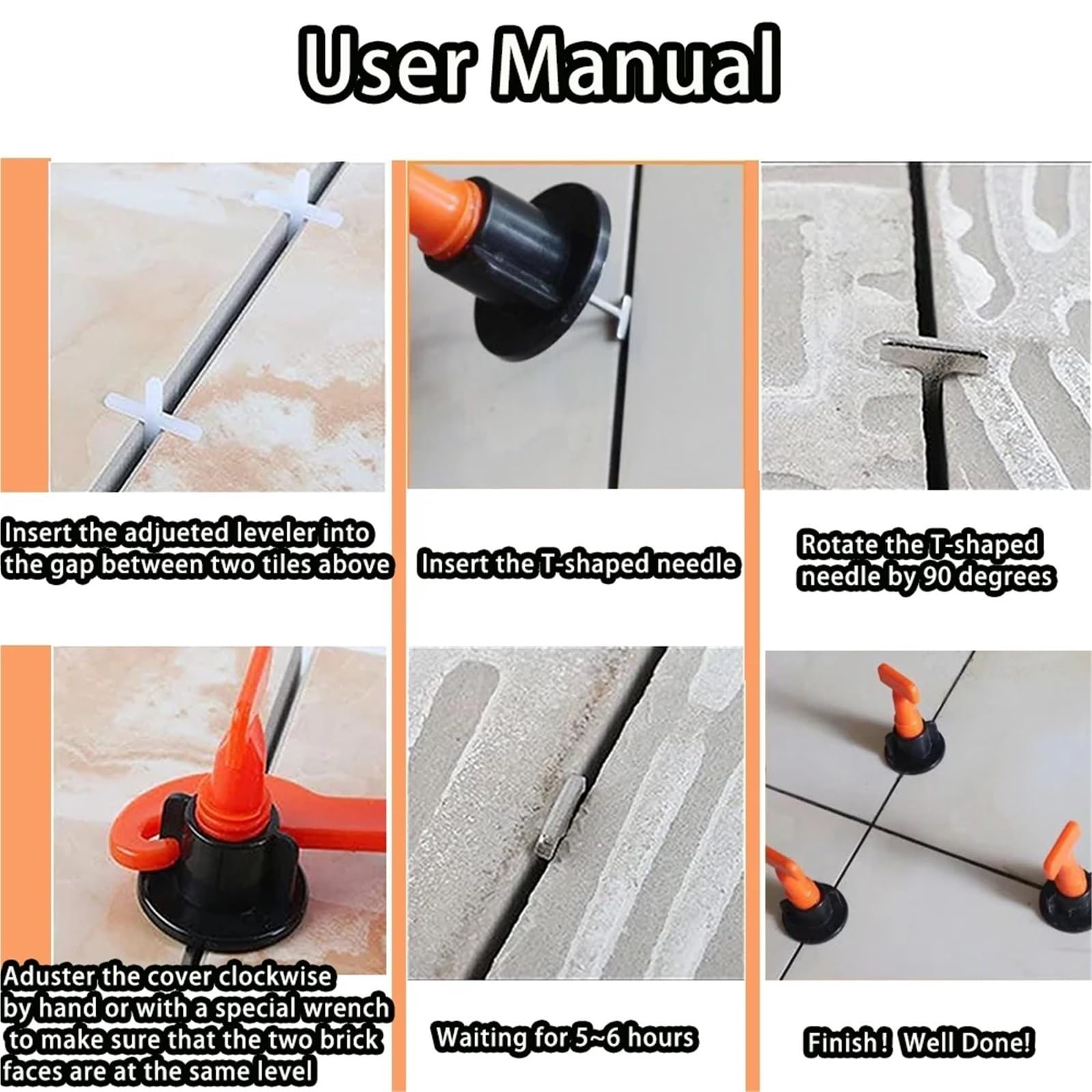 Juego de 102 clips for sistema nivelación baldosas piso, herramientas construcción, nivelador, ajustador, manuales for colocación en paredes, localizadores y espaciadores Para Paredes De Pisos