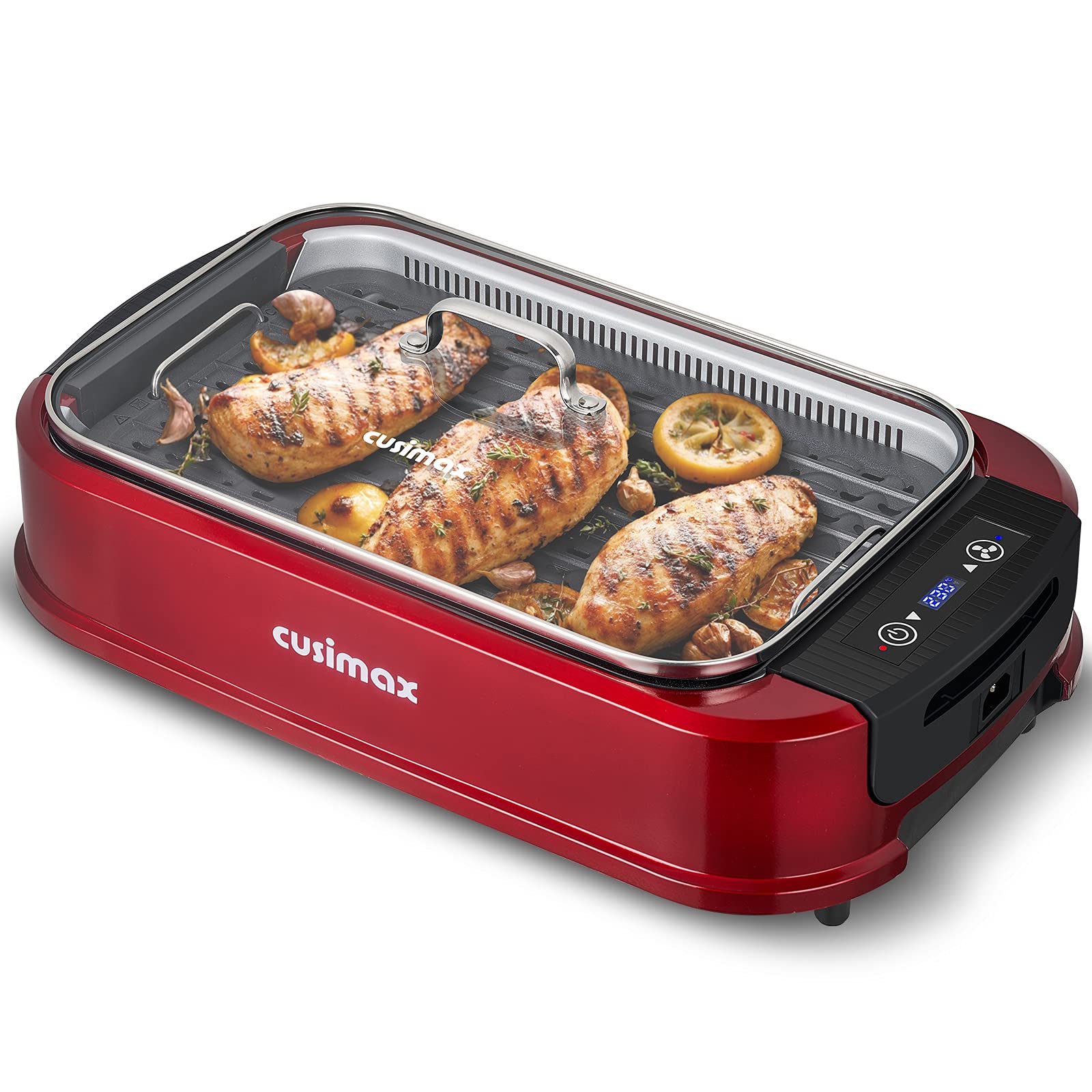 CUSIMAX Electric Smokeless Grill with Large LED Display, 1500W Indoor