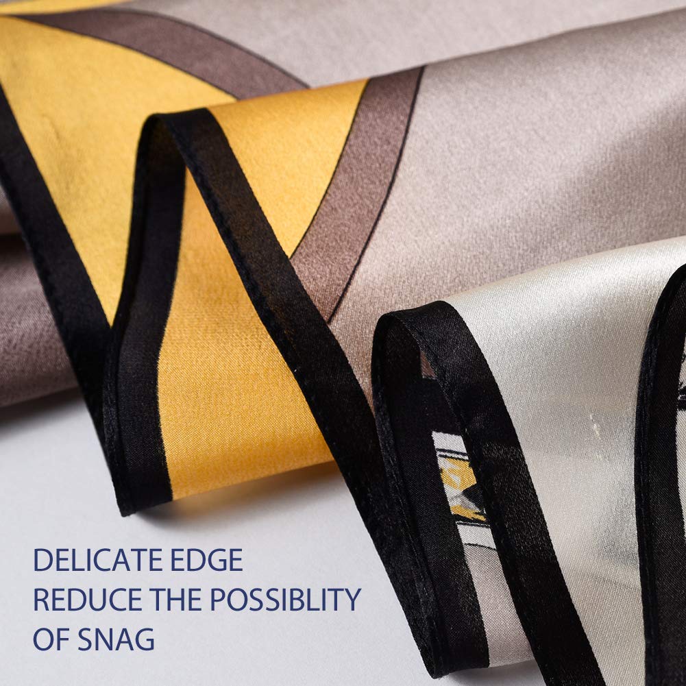 STORY OF SHANGHAI Sciarpa di 100% Seta Charmeuse da Donna Foulard a Raso con Fantasie Orientale, 56x177cm