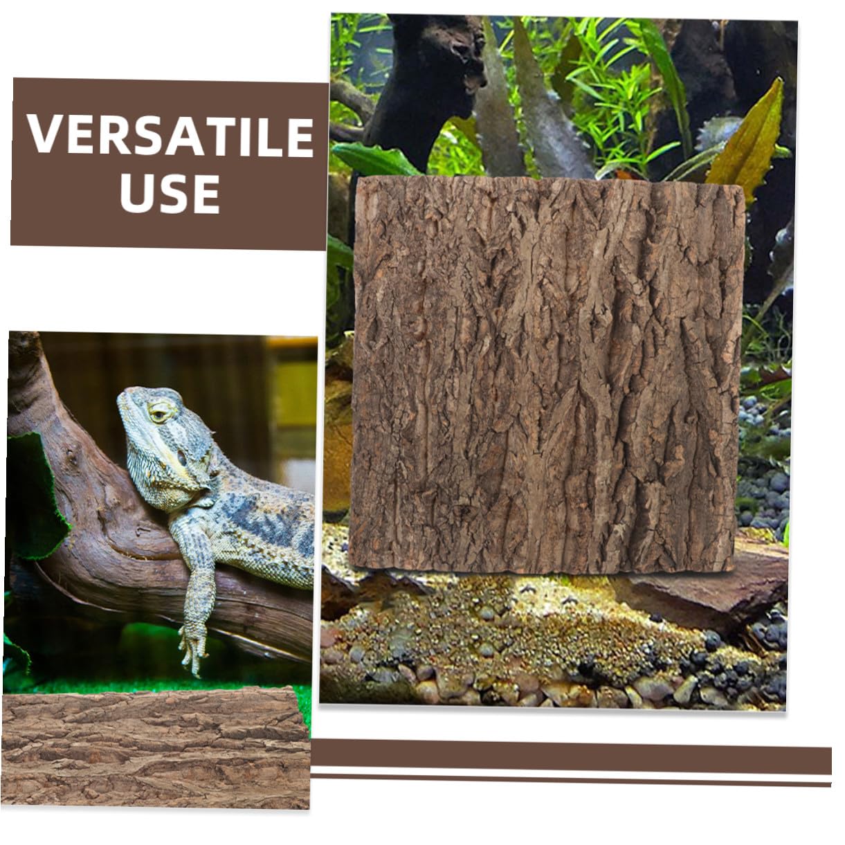 Lot de 2 Panneaux en Écorce de Liège Naturel pour Terrarium et Aquarium, Décor Mural Vert Unique, Installation Facile et Usage Polyvalent pour Poissons et Reptiles
