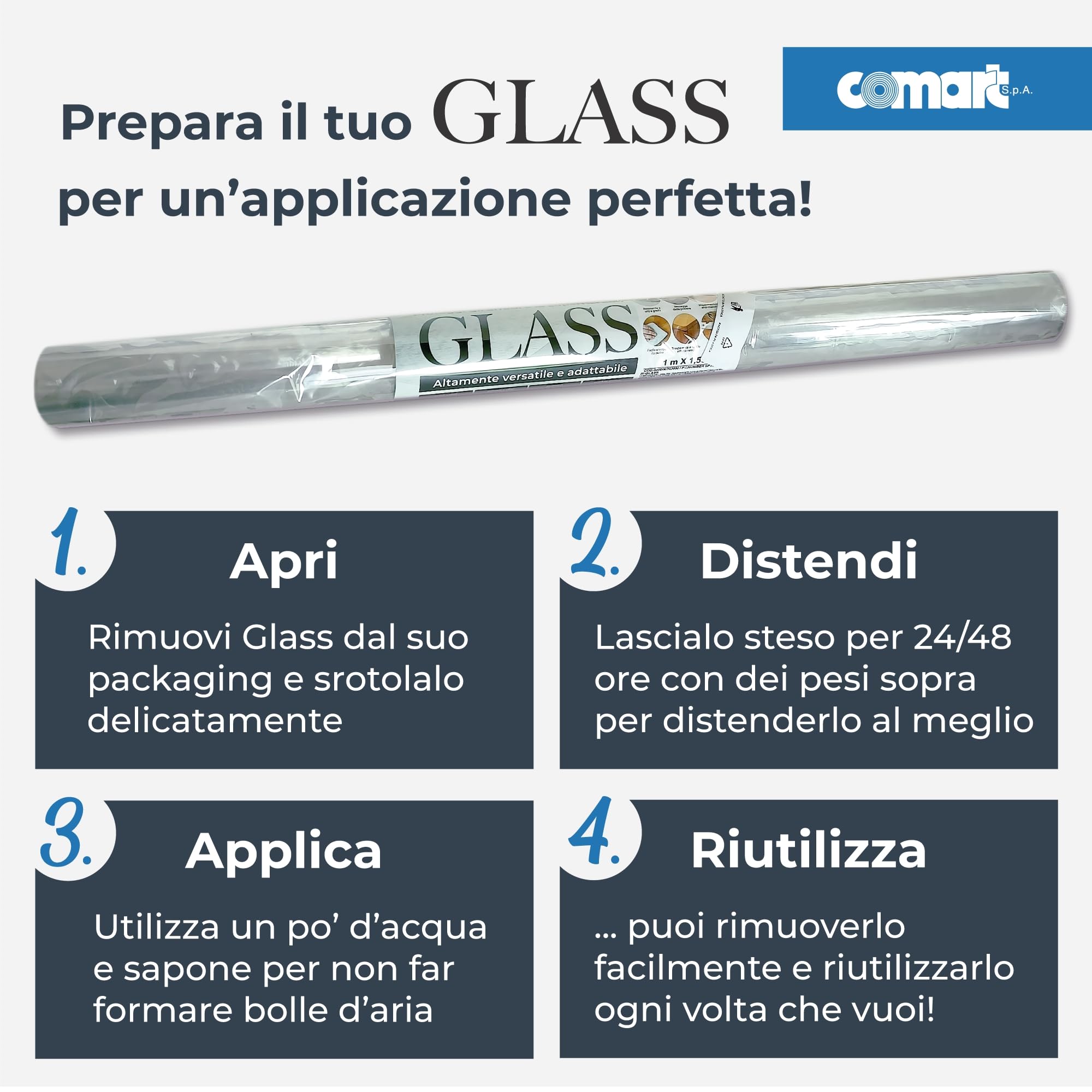 Comart - Protector Mesa Glass - PVC Transparente - 100x220-1,2 mm