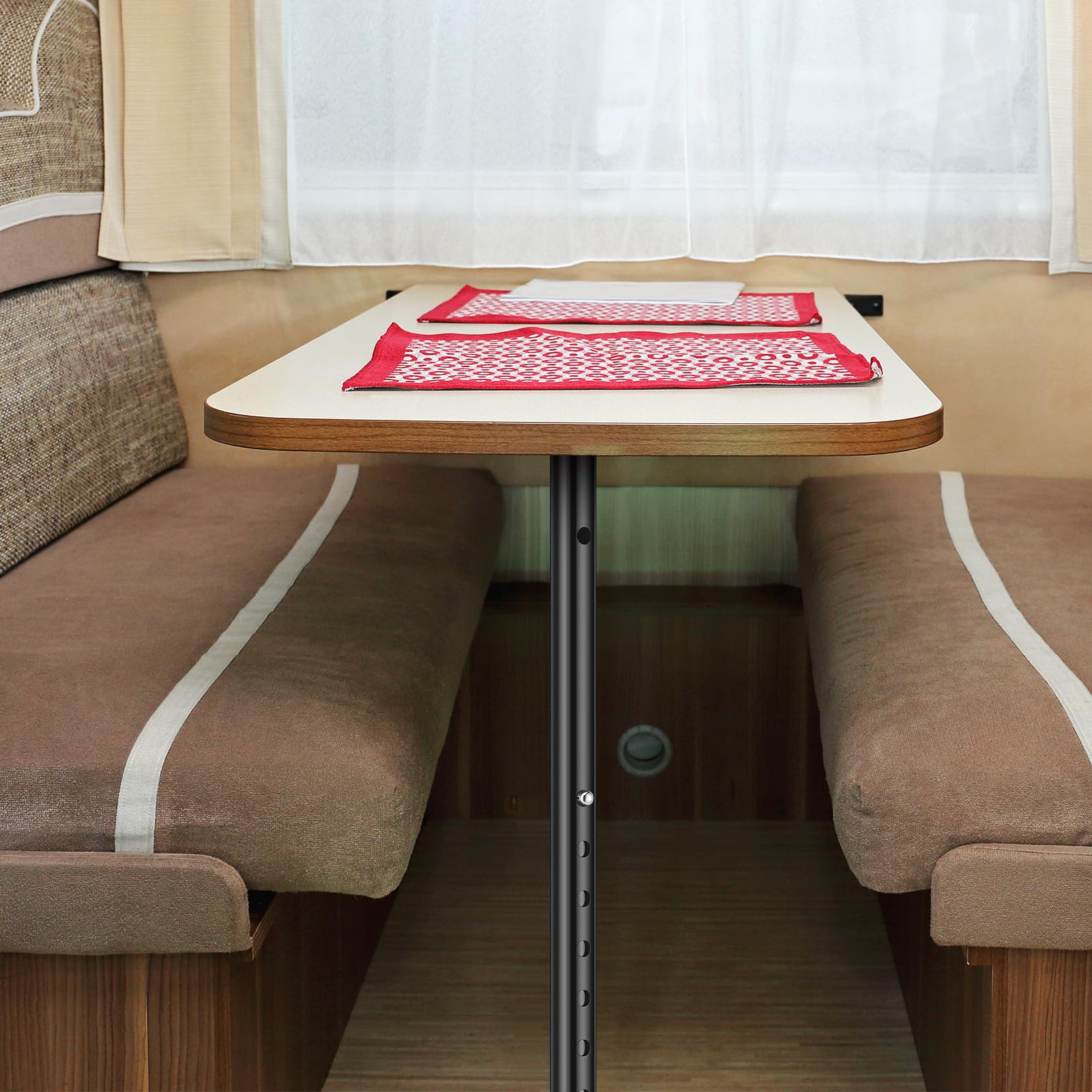 CroBlissful 2 patas plegables para mesa de autocaravana, 61 a 73 cm, soporte plegable telescópico ajustable y resistente