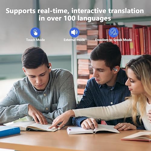 Miniatura 8 de Auriculares de traducción AI en tiempo real 144 audífonos de traductor de idiomas, Audifonos Traductores Inglés Inglés, dispositivo de traducción 3
