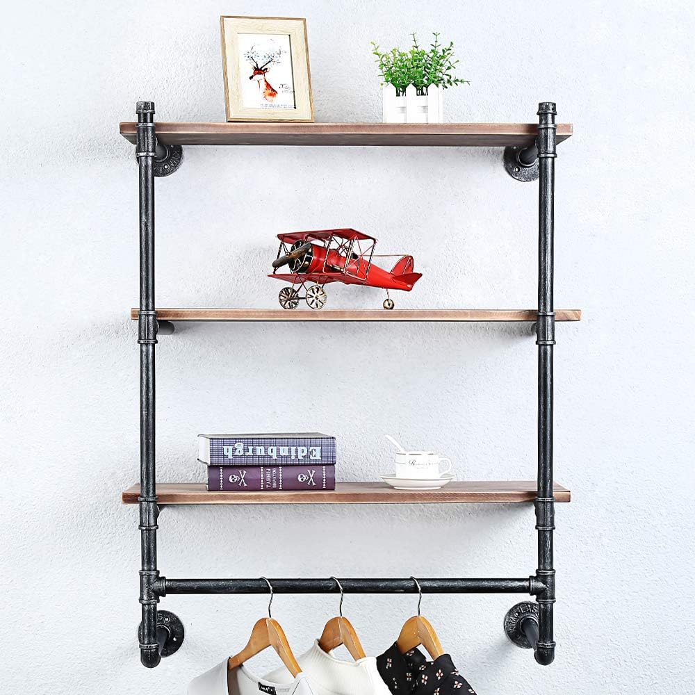 Buy Industrial Pipe Clothing Rack Wall Mounted Clothes Rack,Pipe