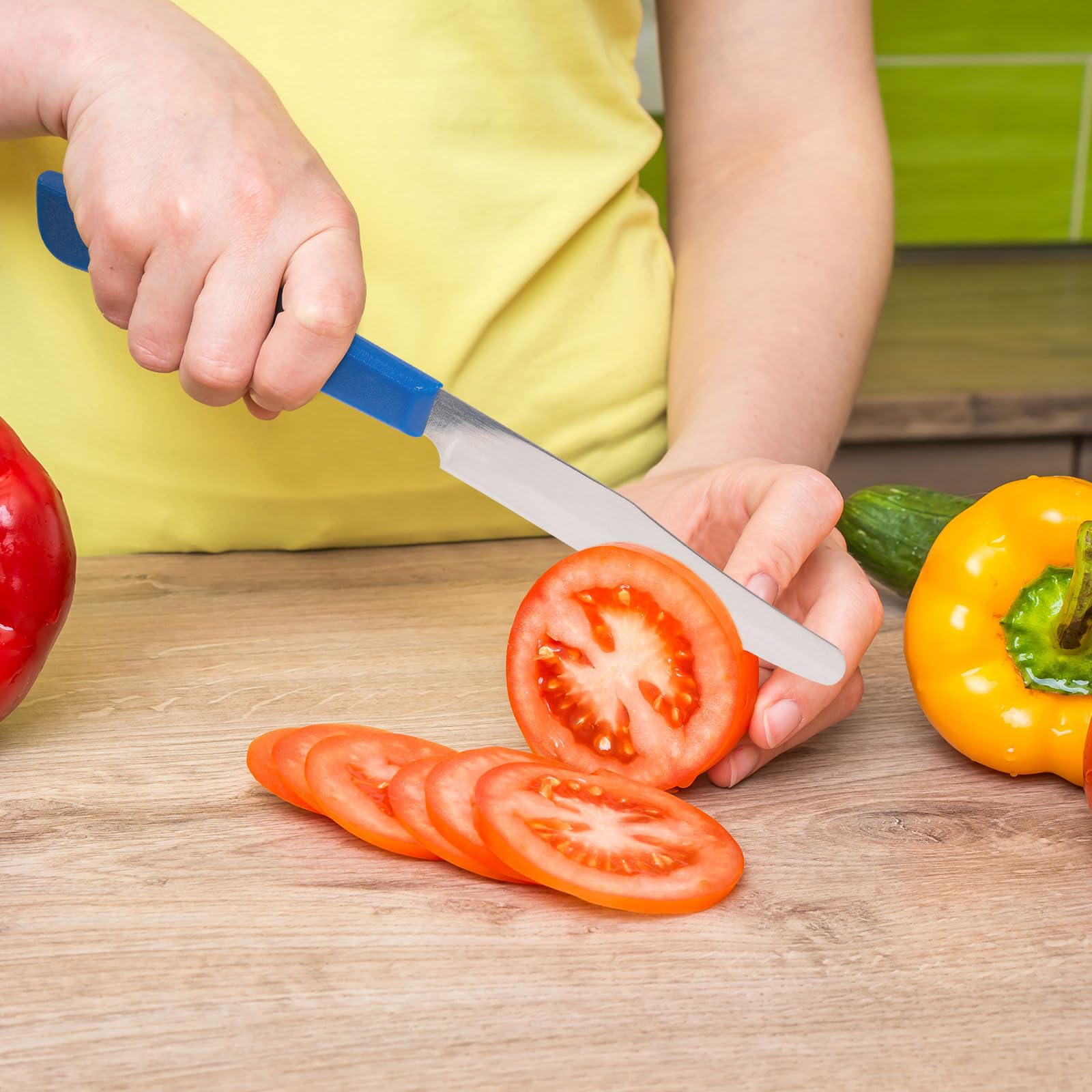 Lot De 2 Couteaux Multifonctions Pour Fruits Et Légumes En Acier Inoxydable - Éplucheur, Trancheur, Découpe Julienne - Avec Ressort Amovible - Poignée Ergonomique Bleue