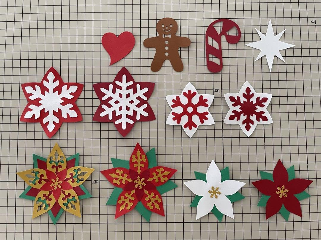Amazon | 壁面飾り 雪の結晶 ポインセチア クリスマス 冬 12月 保育