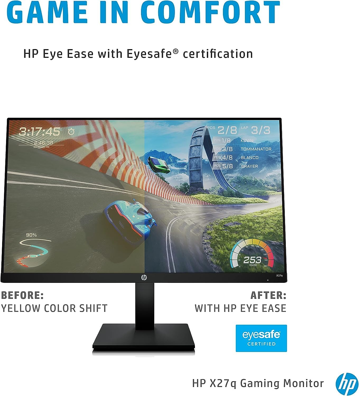 HP OMEN 27q QHD 165Hz Gaming Monitor, QHD Display (2560 x 1440