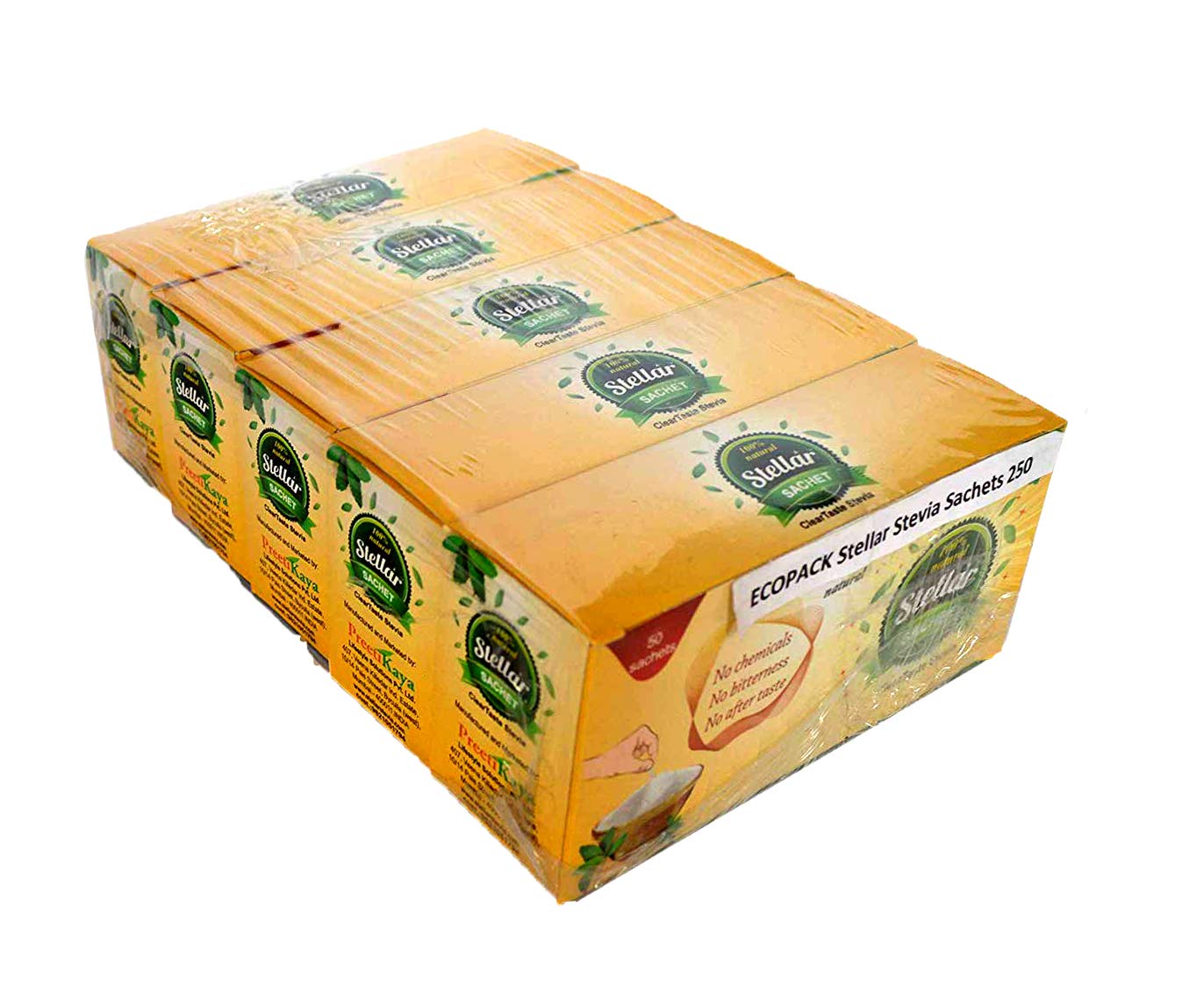 Stellar Stevia Natural Sweetener Sachets Sugar Substitute, Sugar-free Table Sweetener (Pack of 50 Sachets) (Pack of 5) (B0893G3PDM) Amazon Price History, Amazon Price Tracker