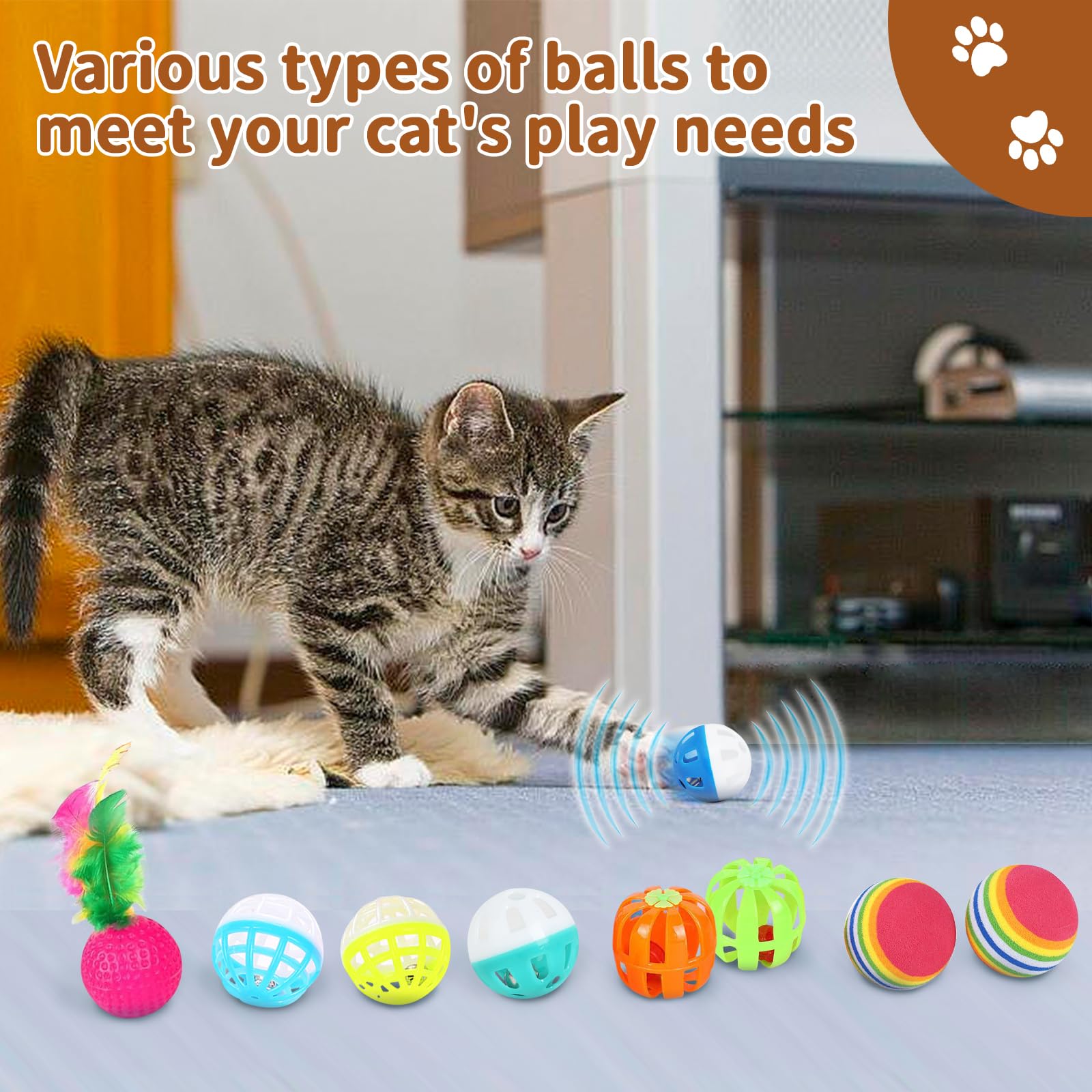 iCAGY Katzenspielzeug, Katzenspielzeug, 25 verschiedene Katzenspielzeuge, inklusive Knistertunnel, Ball, Zauberstab, Federmaus, Mäuse, Federsortiment, Set für Katzen, Kätzchen, Kaninchen, Welpen,