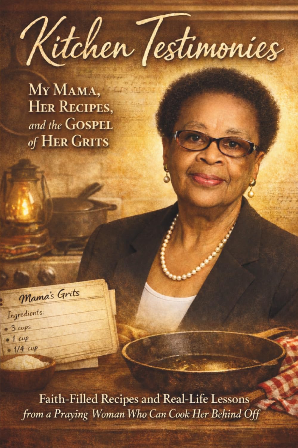 Kitchen Testimonies: My Mama, Her Recipes, and the Gospel of Her Grit: Faith-Filled Recipes and Real-Life Lessons from a Praying Woman Who Can Cook Her Behind Off.