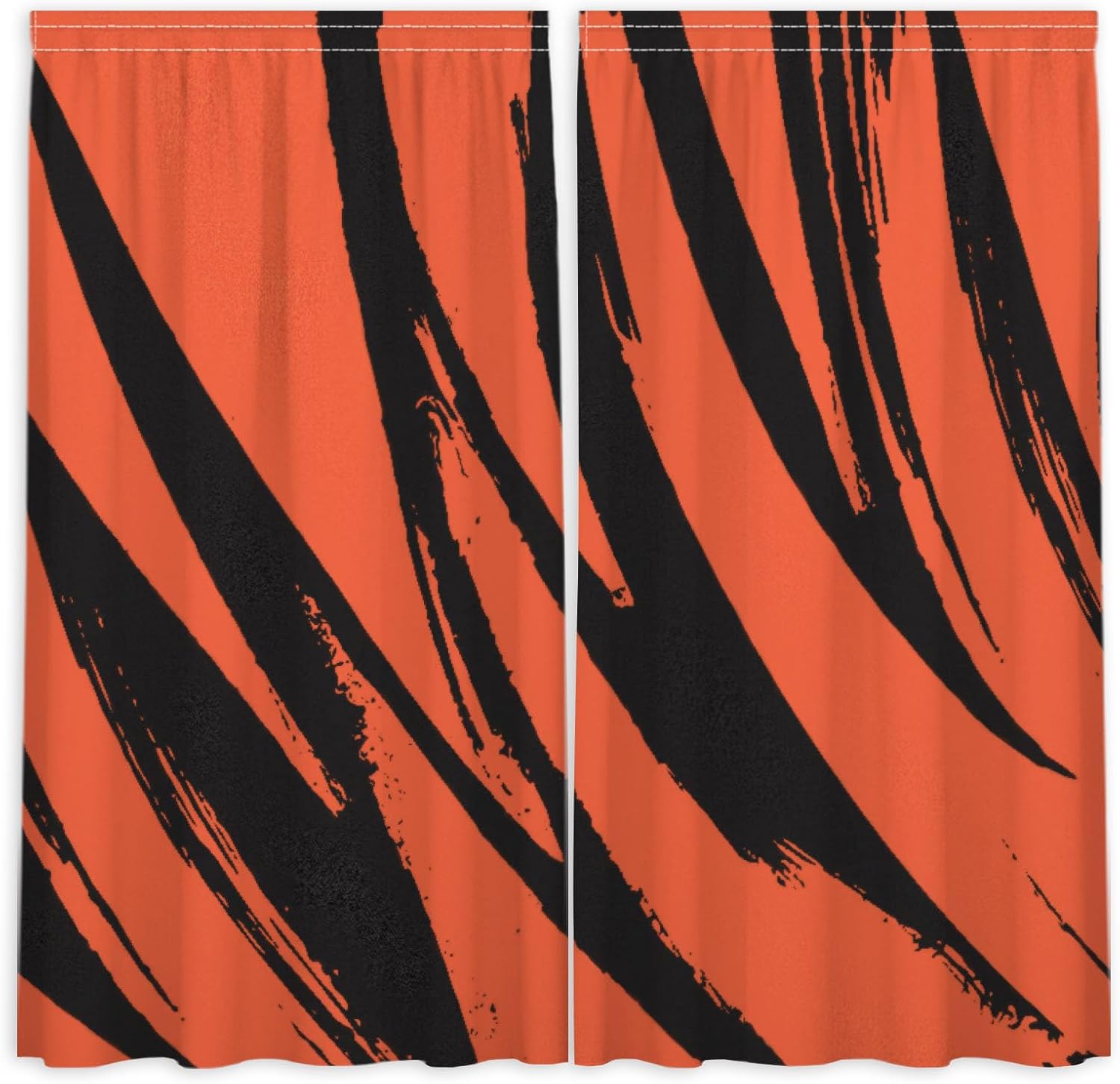 Funnytree Cincinnati ROA Window Curtains Tiger Stripes Drapes Bedroom Home Room Decor Durable Fabric Machine Washable 82" X 84" SC00357-013 image 2