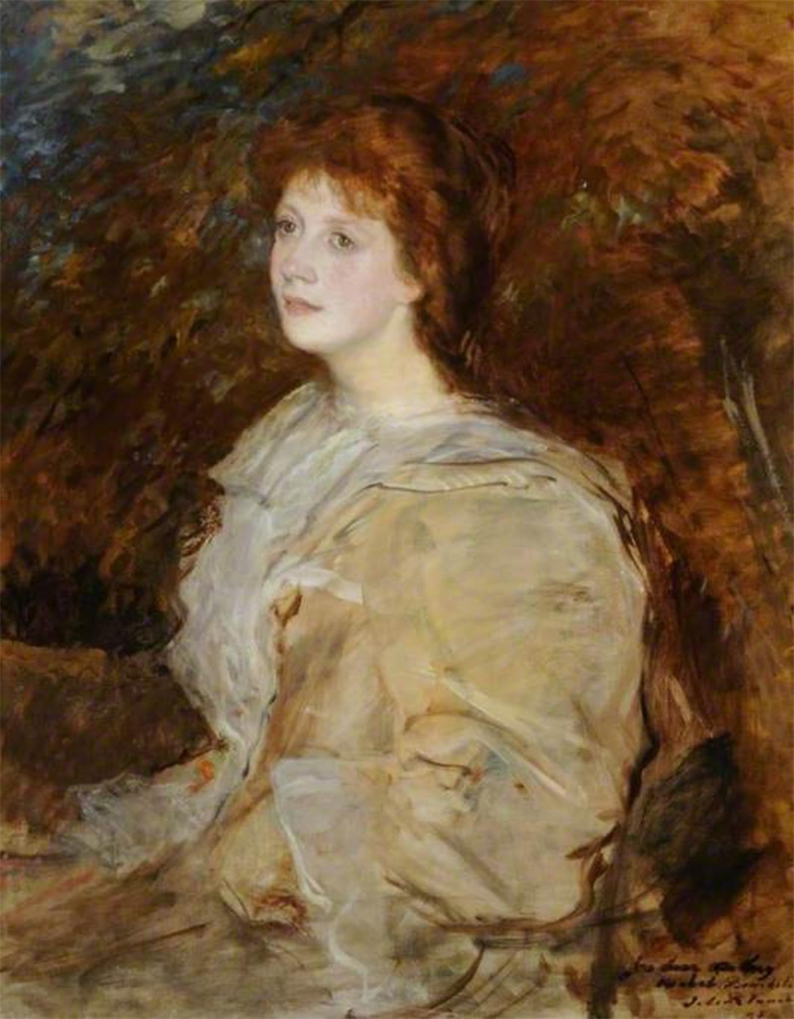 RZHRHJES Retro Picture Portrait Oil Painting Modern Wall Artwork Mabel Beardsley by Jacques Emile Blanche Canvas Poster for Home Decor 60x90cm