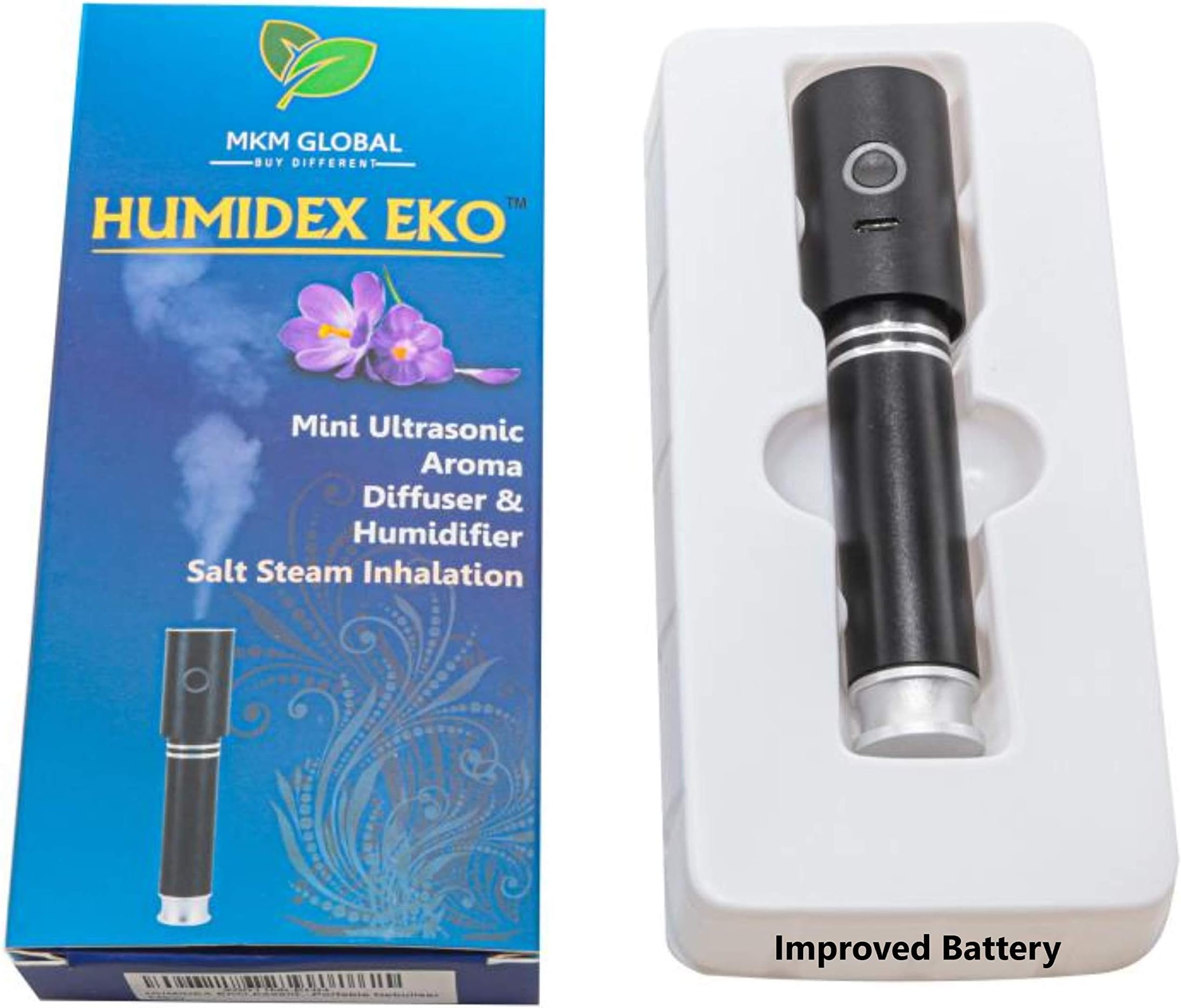 HUMIDEX EKO Essential Oil Diffuser and Mini Humidifier - Perfect for Travel, Car, and Personal Use