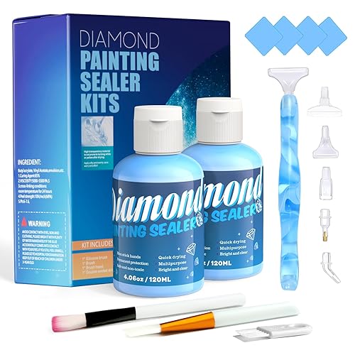 Kits de sellador de pintura de diamantes, pegamento sellador de alto brillo para arte de diamantes, con herramientas y accesorios para bolígrafo de