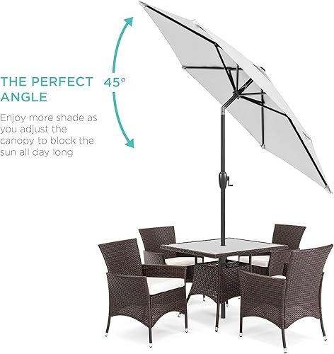 Miniatura 9 de Best Choice Products - Paraguas redondo para exteriores de alta resistencia (7.5 pies).