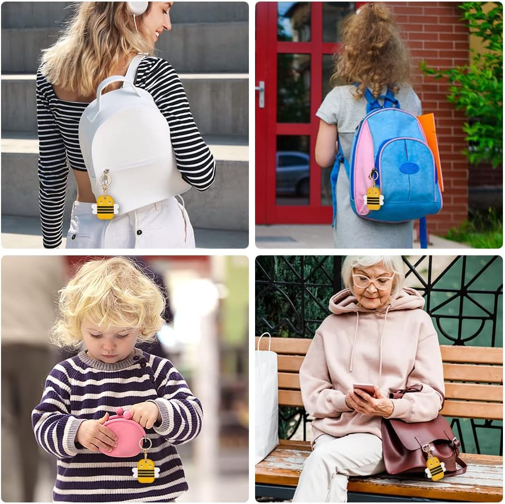 Compatible with AirTag Case Keychain, Cartoon Air Tag Keychain Compatible with Apple Airtags Holder, PU Leather Keyring Case, Item Finders Accessories for Pets, Luggage, Wallet, Backpacks - Image 7