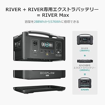 Amazon.co.jp: EF ECOFLOW RIVER 600 専用エクストラバッテリー : 家電