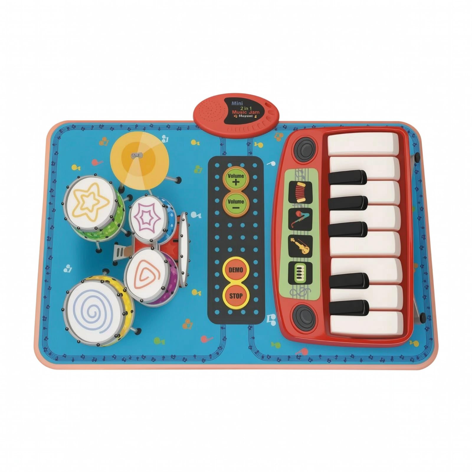 kowaku Tappeto Gioco Musicale Creativo | Design Interattivo a Sfioramento, Tappeto Batteria e, Colorato, Tastiera da Pavimento, per Asilo, Bambini, Neonati