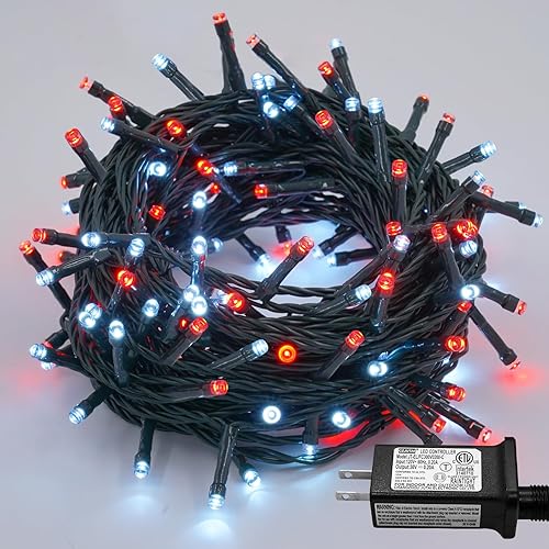 Miniatura 31 de YEGUO Luces de Navidad, tira de 500 luces LED de 165 pies, multicolor, alambre verde, luces parpadeantes para enchufar árbol en interiores y Varios