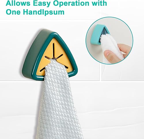 Miniatura 5 de Paquete de 4 ganchos adhesivos para toallas para cocina y baño, no requiere taladrar