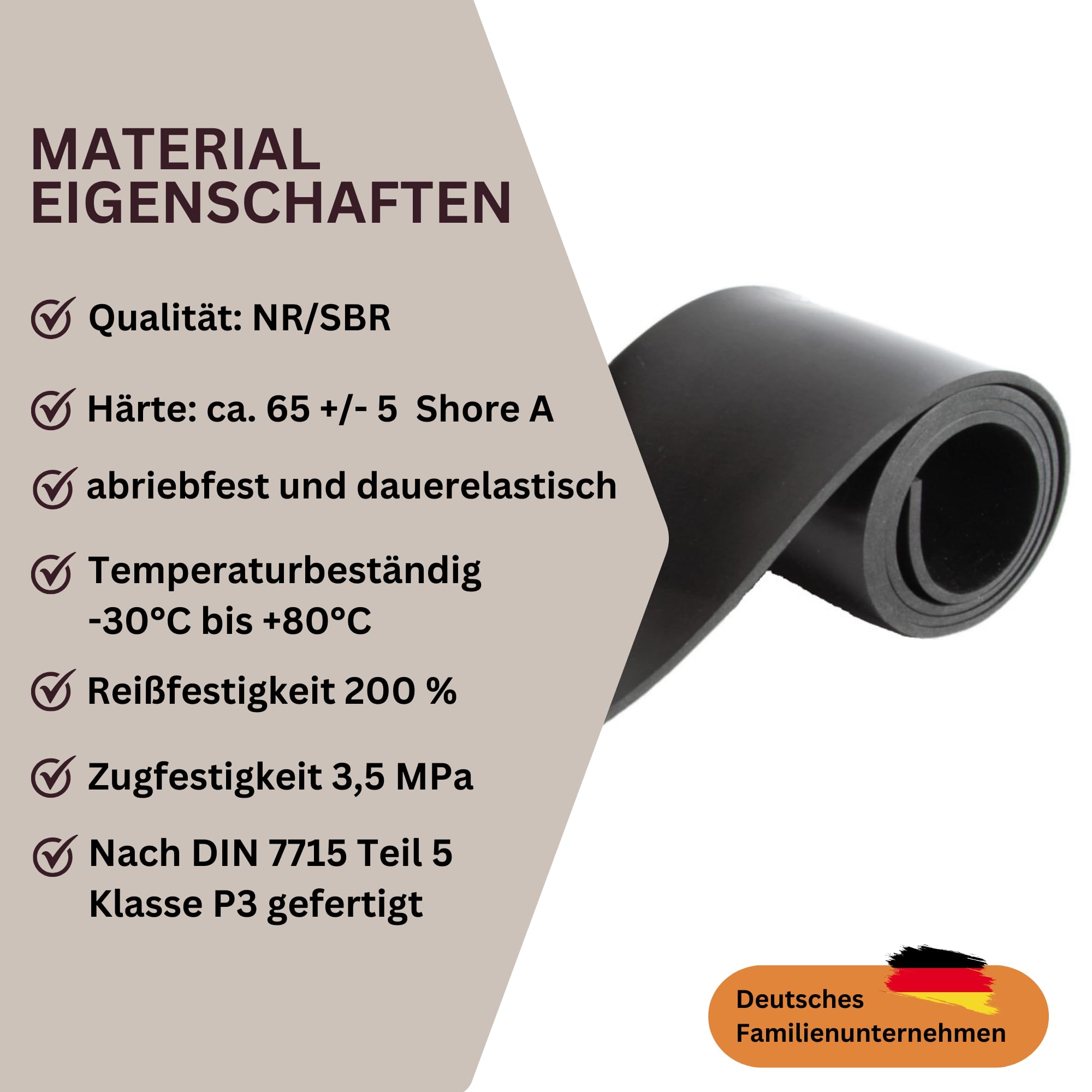 sarian Gummistreifen 150mm 15cm BREIT - WÄHLE STÄRKE: 3mm, 5mm, 8mm, 10mm - WÄHLE LÄNGE: bis 10m METER Gummileiste Gummimatte Meterware Gummiunterlage Gummidichtung